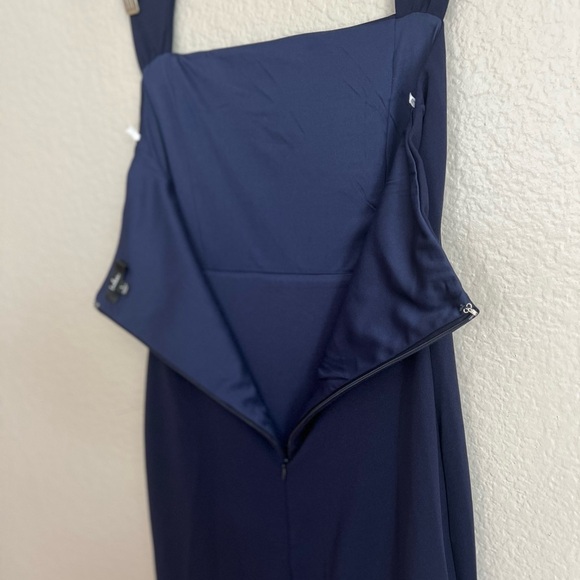 NWOT Elegant Behavior Navy Blue Halter Mermaid Maxi Dress - Picture 8 of 9